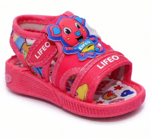 Pink_Cartoon_Velcro_Sandals_For_Girls