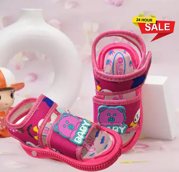 Pink_Textile_Open_Toe_Sandals_For_Babies