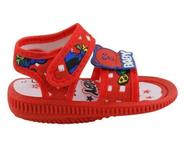 Red_Printed_Strap_Sandals_For_Babies