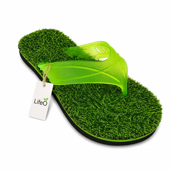 Green_Grass_Textured_Flip_Flops_For_Unisex