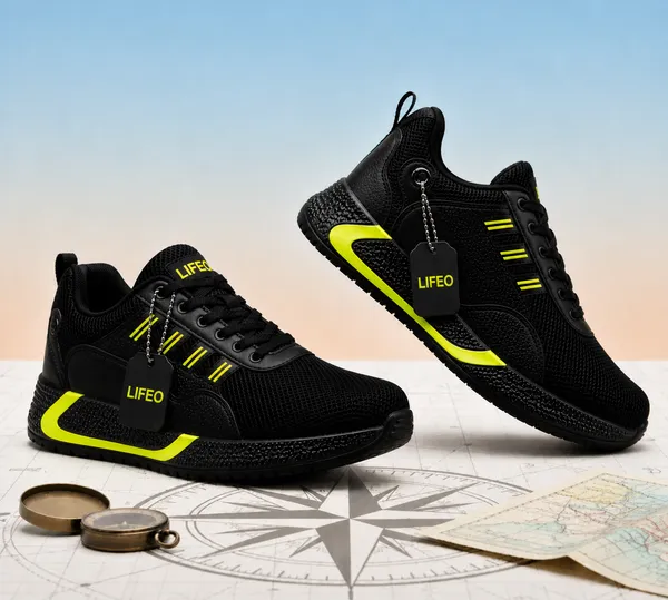 Black_Mesh_Lace-Up_Sneakers_For_Adults
