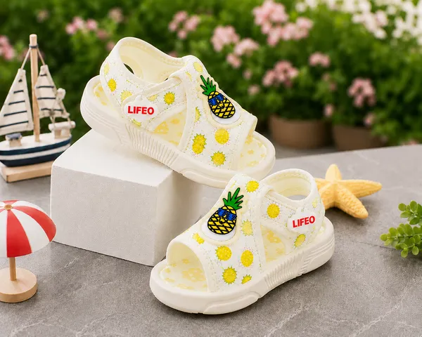 Cream_Printed_Open_Toe_Sandals_For_Kids