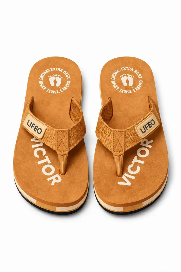 Orange_Casual_Flip_Flops_For_Men