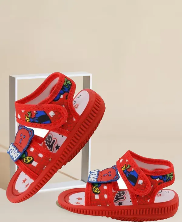 Red_Printed_Strap_Sandals_For_Babies