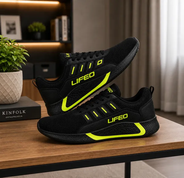 Black_Mesh_Lace-Up_Sneakers_For_Adults