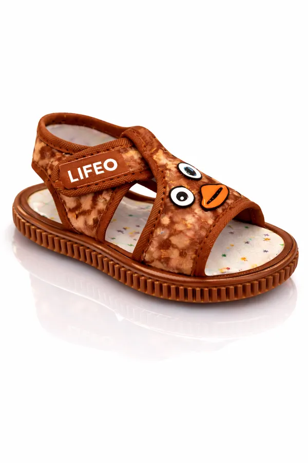 Brown_Printed_Sandals_For_Kids