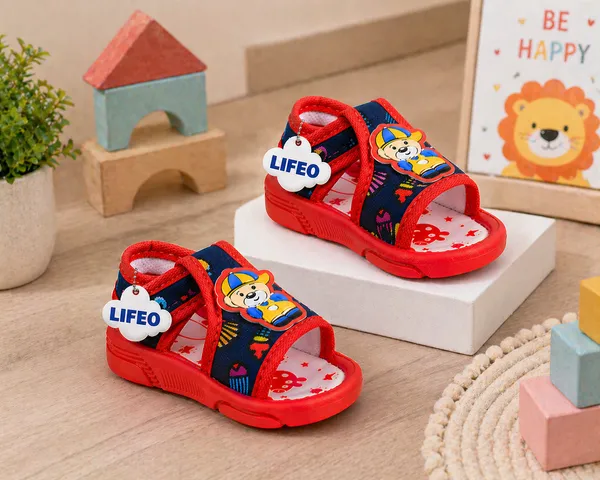 Red_Printed_Open_Toe_Sandals_For_Boys