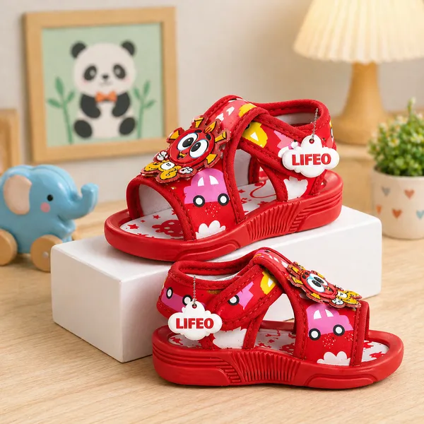 Red_Cartoon_Strap_Sandals_For_Kids