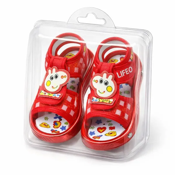 Red_Printed_Velcro_Sandals_For_Kids