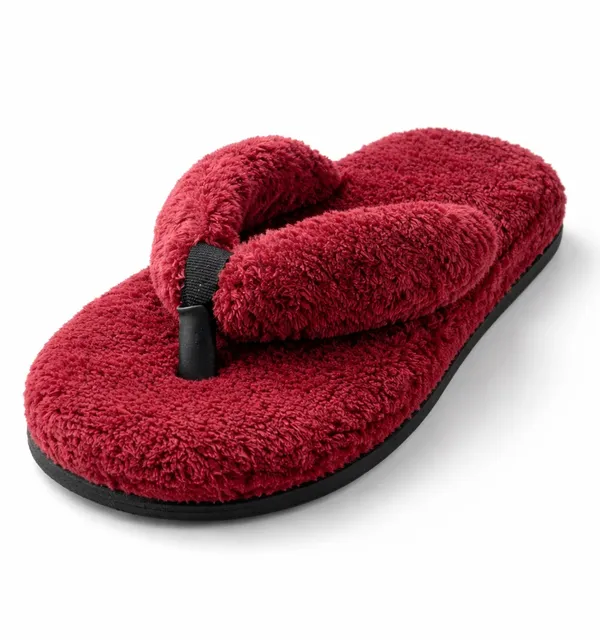 Maroon_Plush_Flip_Flops_For_Women