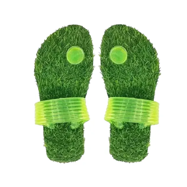 Green_Plush_Slip-On_Slippers_For_Unisex