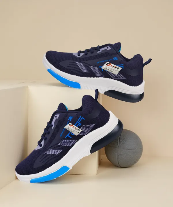 Navy_Mesh_Running_Sneakers_For_Unisex