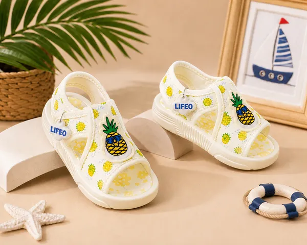 Cream_Printed_Open_Toe_Sandals_For_Kids