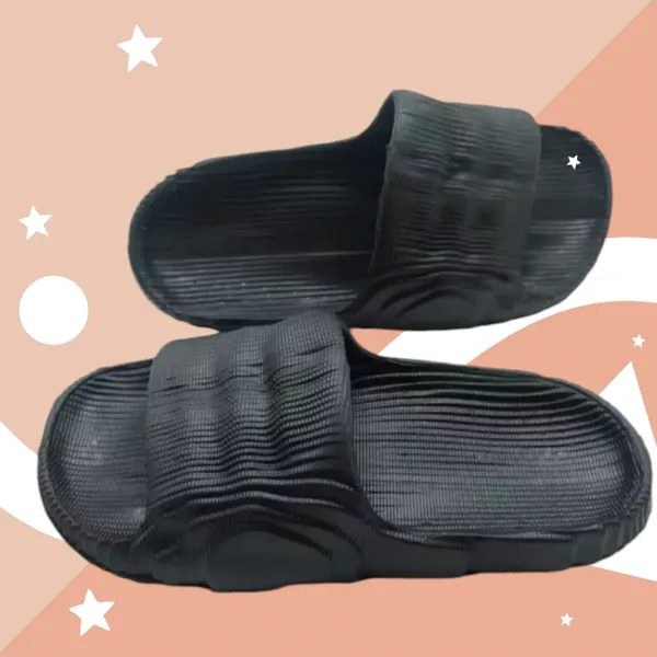 Black_Textured_Slip-On_Slides_For_Unisex