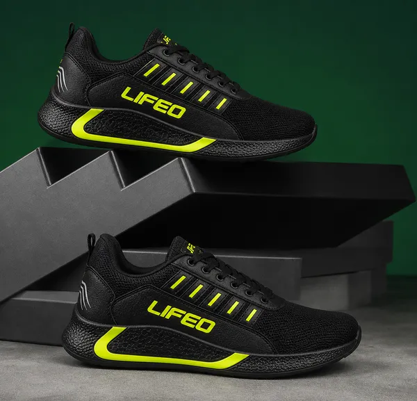 Black_Mesh_Lace-Up_Sneakers_For_Adults