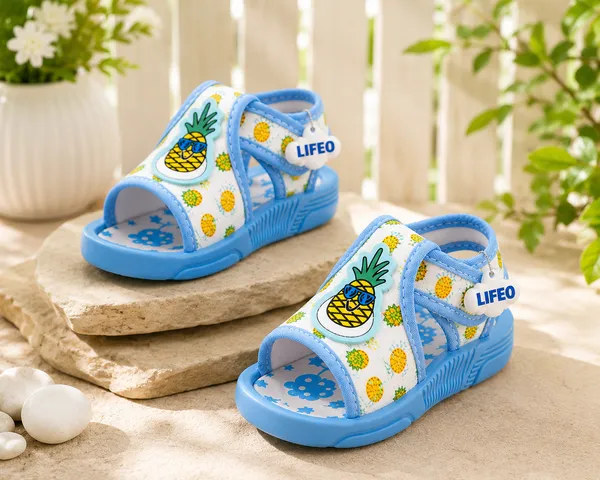 Sky_Blue_Pineapple_Print_Sandals_For_Kids