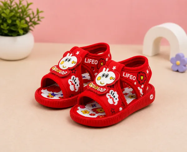Red_Cartoon_Open_Toe_Sandals_For_Kids