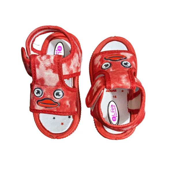 Red_Textile_Character_Sandals_For_Babies