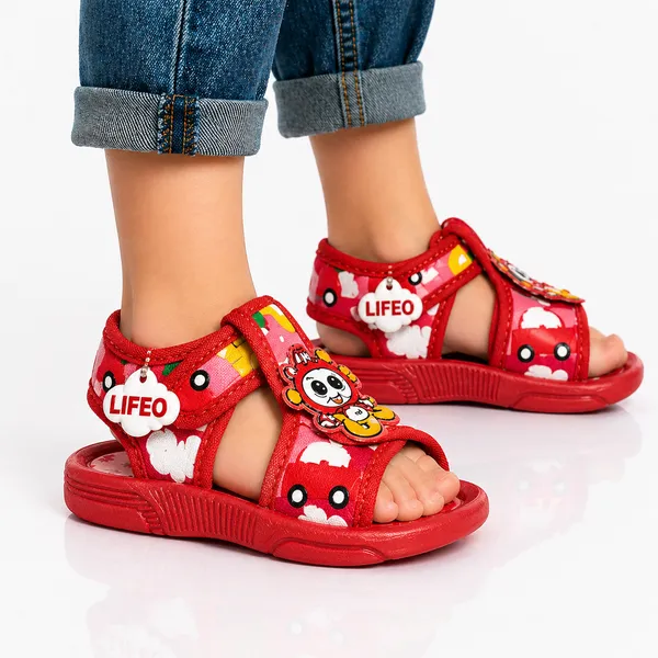 Red_Cartoon_Strap_Sandals_For_Kids