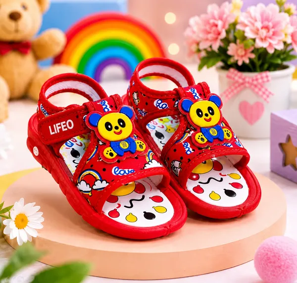 Red_Cartoon_Print_Casual_Sandals_For_Kids