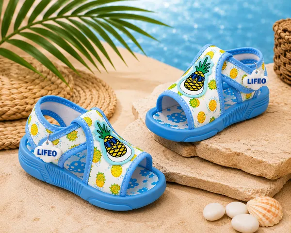 Sky_Blue_Pineapple_Print_Sandals_For_Kids