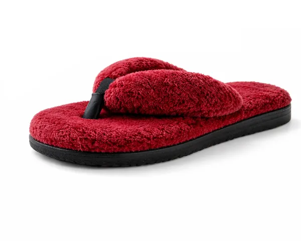 Maroon_Plush_Flip_Flops_For_Women