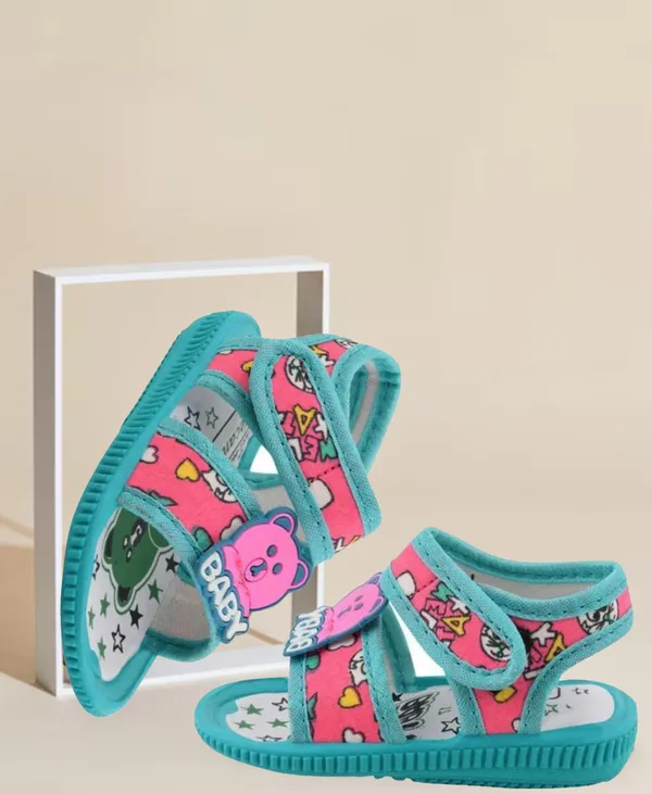 Pink_Printed_Velcro_Sandals_For_Girls