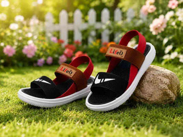 Black_And_Red_Strap_Sandals_For_Kids