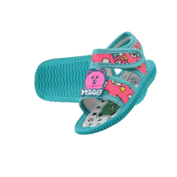 Pink_Printed_Velcro_Sandals_For_Girls