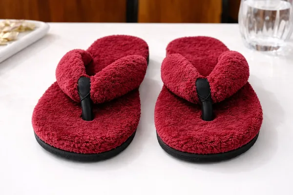 Maroon_Plush_Flip_Flops_For_Women