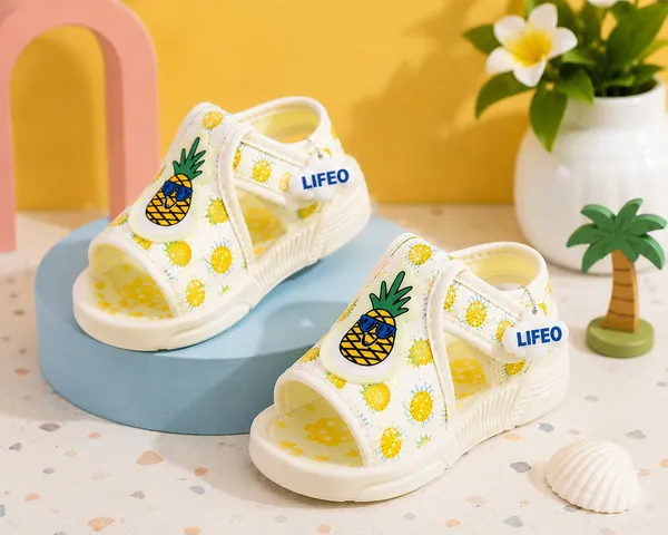 Cream_Printed_Open_Toe_Sandals_For_Kids