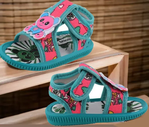 Blue_Textile_Cartoon_Sandals_For_Girls