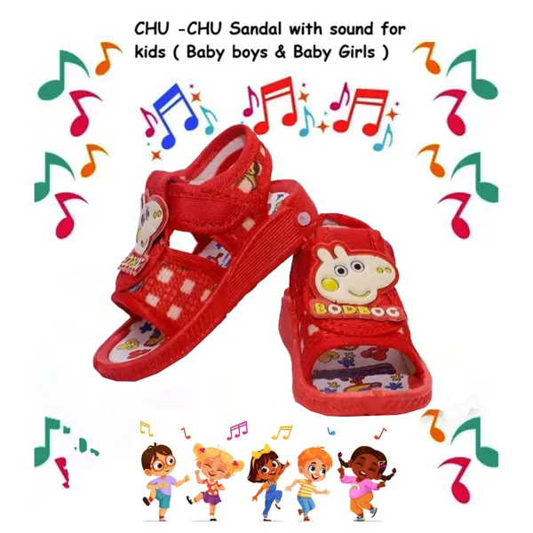 Red_Printed_Velcro_Sandals_For_Kids