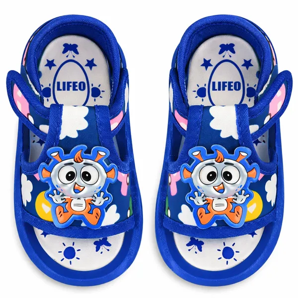 Blue_Cartoon_Print_Sandals_For_Kids
