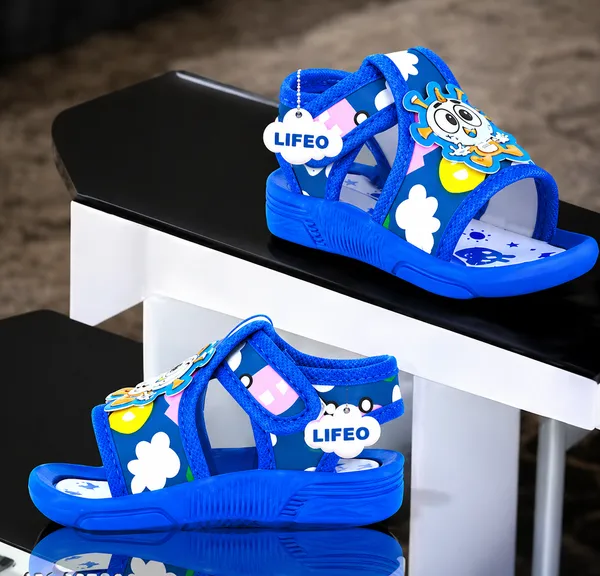 Blue_Cartoon_Print_Sandals_For_Kids