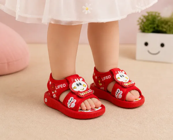Red_Cartoon_Open_Toe_Sandals_For_Kids