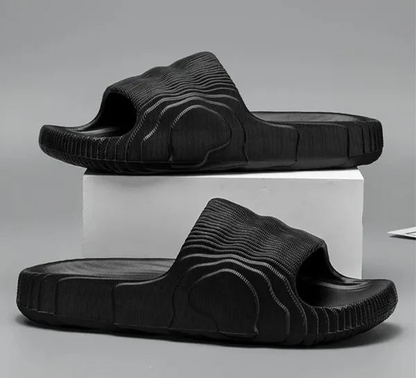Black_Textured_Slip-On_Slides_For_Unisex