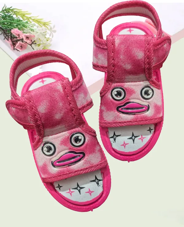 Pink_Printed_Velcro_Sandals_For_Girls