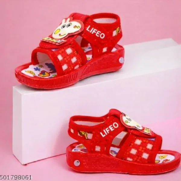 Red_Printed_Velcro_Sandals_For_Kids