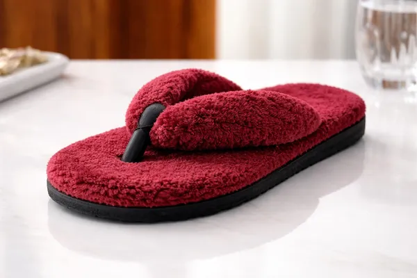 Maroon_Plush_Flip_Flops_For_Women
