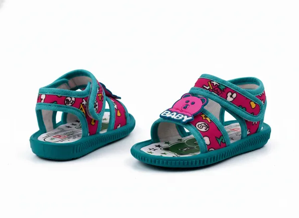 Pink_Printed_Velcro_Sandals_For_Girls