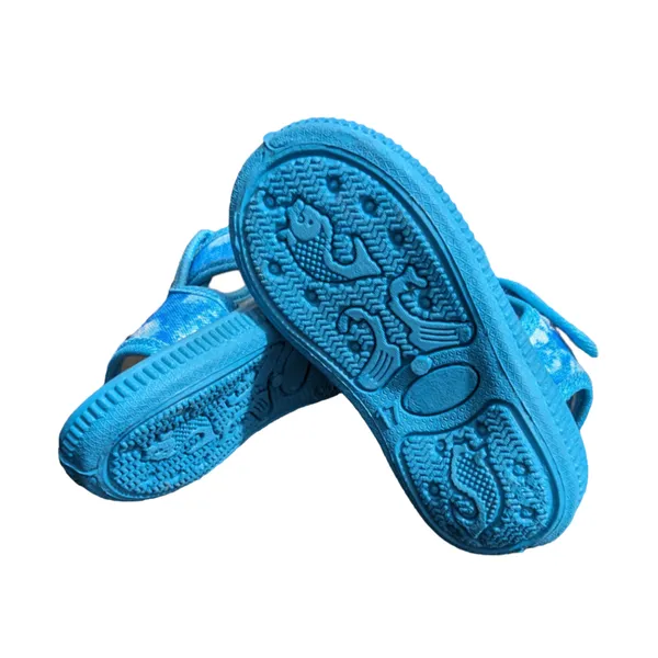Sky_Blue_Textured_Cartoon_Sandals_For_Kids
