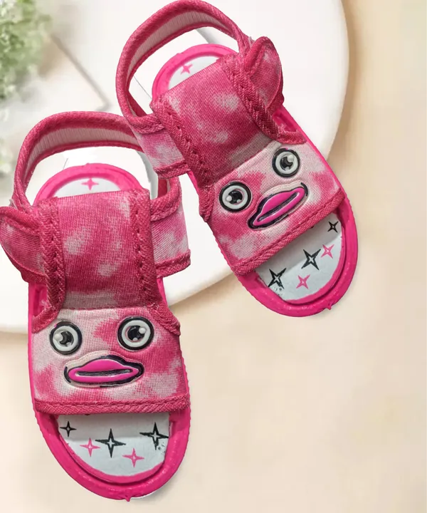 Pink_Printed_Velcro_Sandals_For_Girls