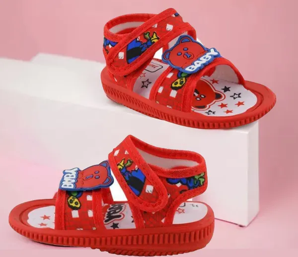 Red_Printed_Strap_Sandals_For_Babies