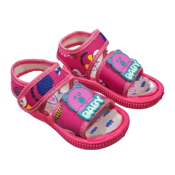 Pink_Textile_Open_Toe_Sandals_For_Babies