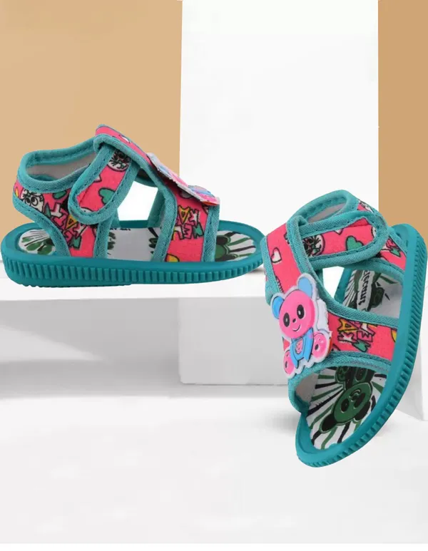 Blue_Textile_Cartoon_Sandals_For_Girls