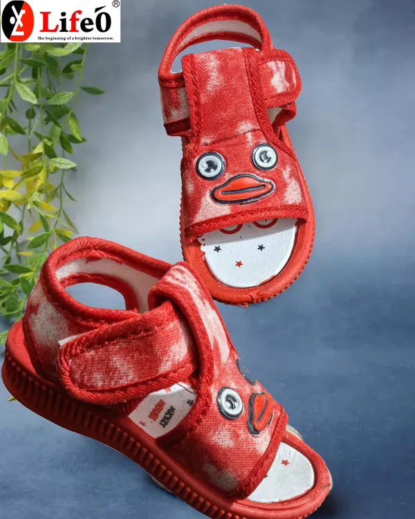 Red_Textile_Character_Sandals_For_Babies