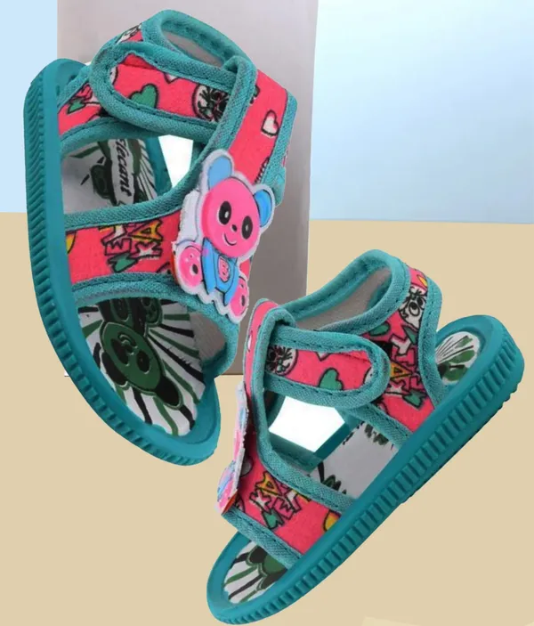 Blue_Textile_Cartoon_Sandals_For_Girls