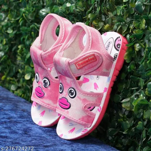 Pink_Printed_Velcro_Sandals_For_Girls