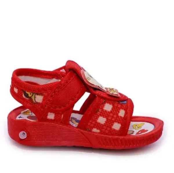 Red_Printed_Velcro_Sandals_For_Kids
